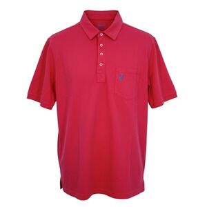 Johnnie-O Mens XL Pink Cotton Short Sleeve Pocket Polo Shirt West Coast Prep